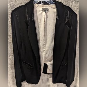 Lane Bryant Size 16 Black Velvet Blazer without button